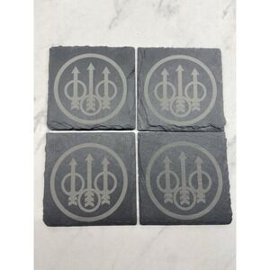 Set of 4‎ Beretta Custom Laser Engraved Slate Coasters